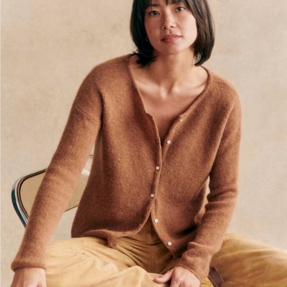Sezane Sweaters - Sezane Gaspard Cardigan in Camel Size XS